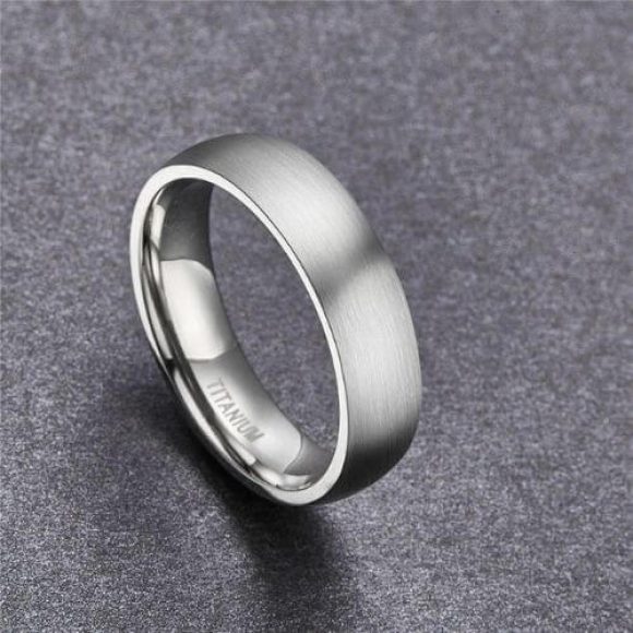 bague en argent pour hommes en titane brossé 6mm 8mm design de style traditionnel moderne