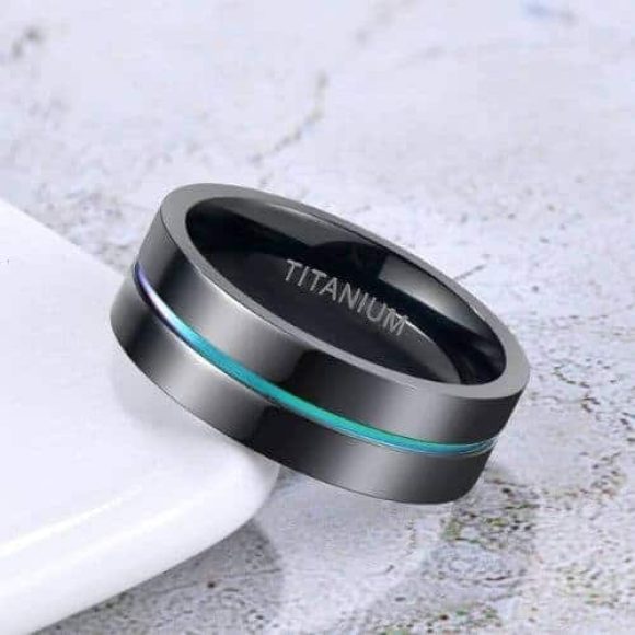 bague noire pour homme aux couleurs de la fierté gay dans toutes les tailles 7 mm